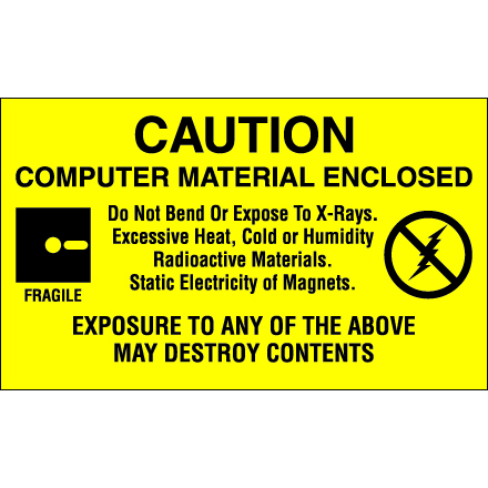 3 x 5" - "Computer Material Enclosed" Labels