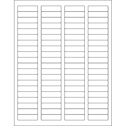 1 <span class='fraction'>3/4</span> x 1/2" White Rectangle Laser Labels