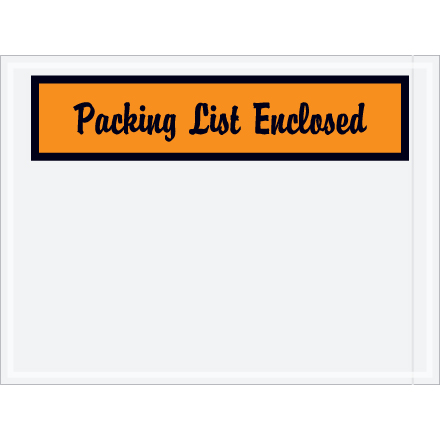 4 <span class='fraction'>1/2</span> x 6" Orange "Packing List Enclosed" Envelopes